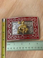 Western Buckle Gold Silver Red Horse Rider Cowboy Fit 2 » Hebilla Vaquero