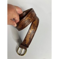 Handmade Eagle embossed leather belt men&rsquo;s size 40 casual patriotic