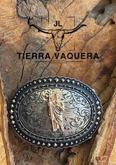 Mexican San Judas Charro Cowboy Belt Buckle Hebilla Vaquera Made In Mexico