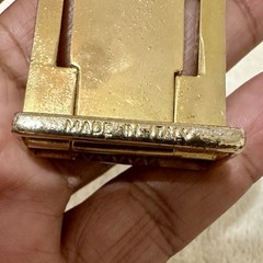 Vintage Gold S Logo 1&Prime; Belt Buckle Made in Italy DIY Leathercraft Hardware 90s