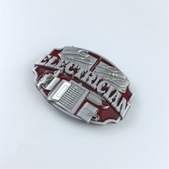 Antique Red Enamel Electrician Trades Tradesman Belt Buckle also Stock in US
