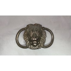 Vintage Silver-Toned Lion Head Belt Plate / Home Decor Collectible