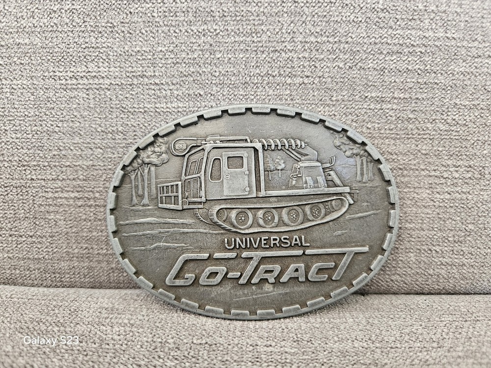 Vintage Universal Go-Tract Belt Buckle R.J. Roberts Tracked Forestry Machine