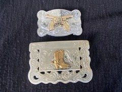 Brass Tone Revolver Guns Gun Belt Brass Boots Buckle 1 Steel 1 Nico Silver