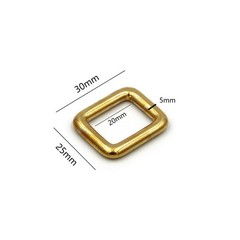 20mm Rectangular Gold Seamless Loop Handbag Strap Ring lot