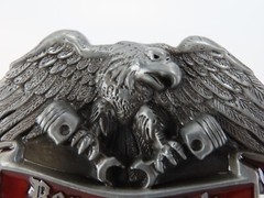 Born To Ride Eagle Belt Buckle Pewter Tone Enameled Metal New Motorcycle Theme