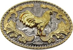Chicken Rooster Western Rodeo Gold Tone Design Fashion Cowboy Belt Buckle