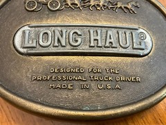 Vintage Long Haul Belt Buckle for Professional Truckers Made in U.S.A.