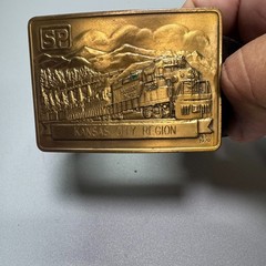 SP Train Route Rail Road Kansas City Region Vintage 1979 Missouri Belt Buckle