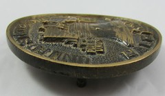 Vintage Solid Brass American Half Dolar Liberty Bell Patriotic Belt Buckle #873