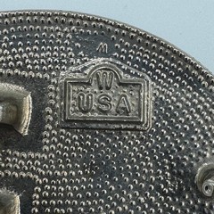 Vintage W USA Silver Tone Bald Eagle Western Belt Buckle Floral Oval Americana