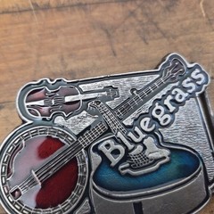 BLUEGRASS countrymusic BRASS belt buckle WESTERN guitar fiddle