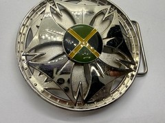 Jamaica Jamaican Flag Spinner Wheel Rim Round Moving NOS Belt Buckle