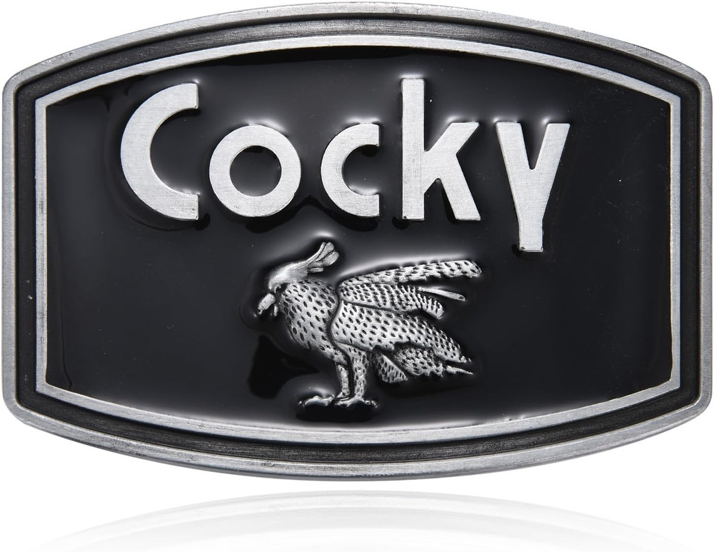 Cocky Belt Buckle Animal Rooster Belt Buckles Men Women, Rectangle Western Booth
