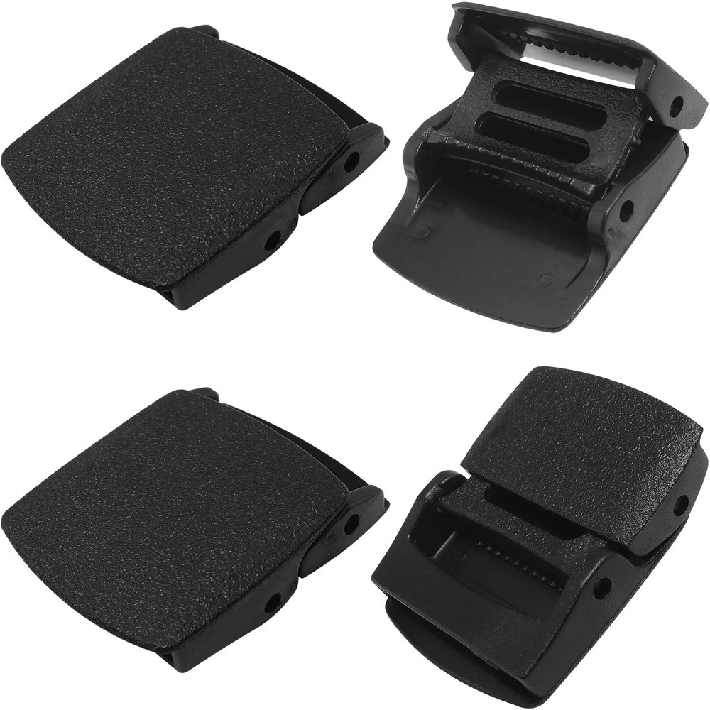 LUORNG 38cm Plastic Buckle 4PCS Black Nylon Canvas Web Belt 58×46.5mm,