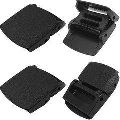 LUORNG 38cm Plastic Buckle 4PCS Black Nylon Canvas Web Belt 58×46.5mm,