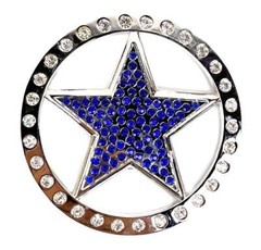 Hip Hop Rock Blue Star Rhinestones Fashion Belt Buckle