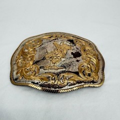 Montana Silversmiths Silver Plate LARGE Belt Buckle Bull Rider Western Cowboy