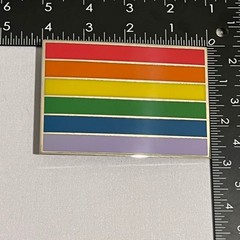 Silver Moon Belt Buckle Rainbow Enamel Rectangle Pride Flag Unisex Collectible
