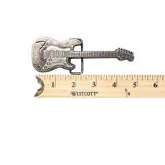 Fender Stratocaster Guitar Silver Toned Large Belt Buckle Western Rock Music