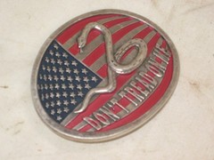 DON&rsquo;T TREAD ON ME Belt Buckle American Flag Snake detail USA United States James