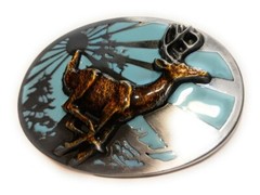 ✖ HQ WESTERN WHITE TAIL DEER Cowboy Rodeo Style Belt Buckle Heritage USA