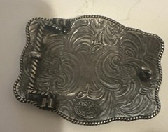 Crumrine Western Mens Silver Tone Belt Buckle Rectangle Buck Hunting Cowboy