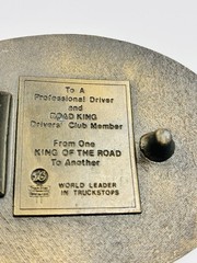 Brass Road King Lion Head 76 Drivers Club Member Belt Buckle