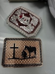 Top Notch Accessories Rose Gold Praying Cowboy Design Western Belt Buckle Used