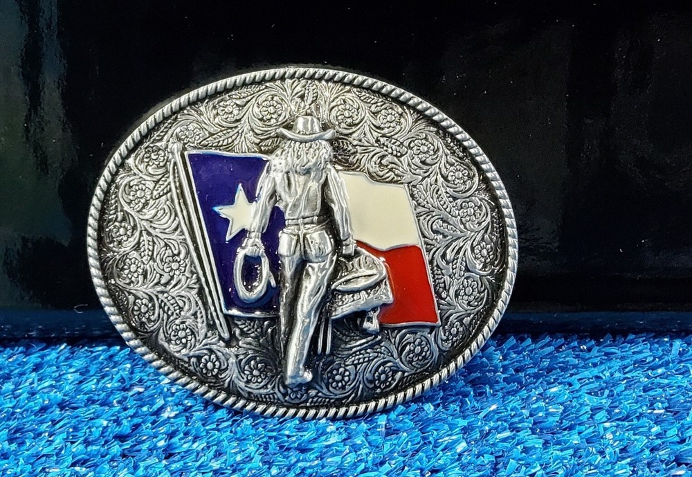 TEXAS STATE FLAG BELT BUCKLE WESTERN COWGIRL RODEO 3 Inch