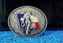 TEXAS STATE FLAG BELT BUCKLE WESTERN COWGIRL RODEO 3 Inch