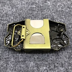Antique Brushed Eagle Poker Belt Buckle with Lighter, Stock in US