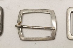 Lot of 9 Assorted Belt Buckles 1.5” Silvertone Brass Nickel Leather Crafter