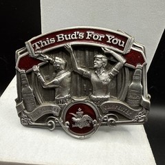 Vtg Anheuser-Busch Budweiser Belt Buckle 1987 American Carpenter Salute C-175