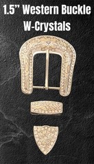 1.5” Western Design Cowgirl Style Crystal Belt Buckle