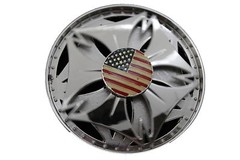 Men Silver Metal Fashion Buckle Round Spinning USA Flag United States America