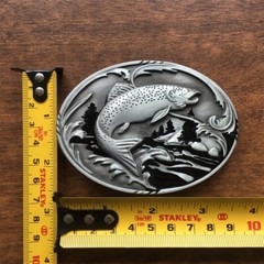 Fish Fishing Wildlife Fisherman Western Oval Belt Buckle also Stock in US