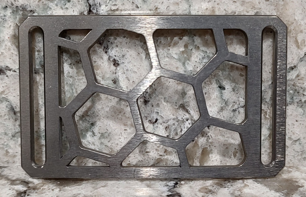 GRIP6 BELT BUCKLE – TITANIUM HONEYCOMB in RAW – WOMEN / MEN – 1.5 INCH WIDE