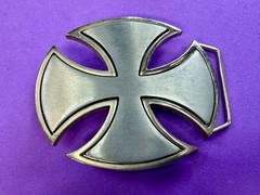 Maltese Celtic Iron Cross Gothic Punk Biker Vibe Cutout Silver Color Belt Buckle