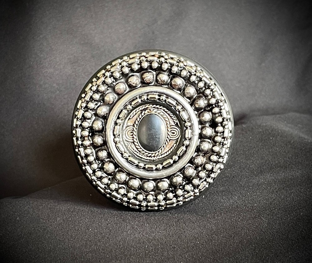 “All-Seeing Eye” Buckle Black Stone Pupil Gothic Industrial OOAK Darren McNeese