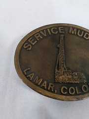 Vintage Service Mud, INC Lamar Colorado Belt Buckle Oil Rig – Brass