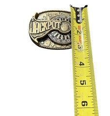 Vintage Jackpot Solid Brass Spinning Belt Buckle Collectible