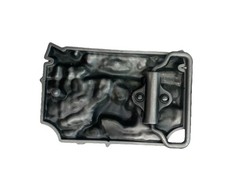 Deer Hunting Belt Buckle Rifles Metal Blue Green Enameled Nice!