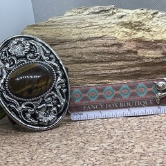 Tiger Eye Stone Silver Western Southwest men women unisex Belt Buckle VALENTINES