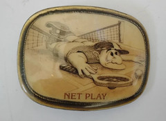 Belt Buckle Tennis Themed Humorous Belt Fits 1.5&Prime; Width Belt