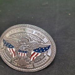 Nocona Bald Eagle with American Flag Land Of The Free Belt Buckle