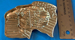 LARGE SIZE USA COWBOY RODEO SIZE American Flag Eagle Belt Buckle
