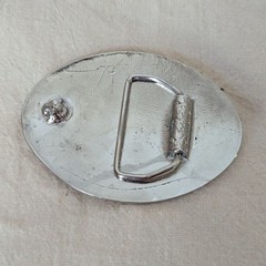 Vintage Black Silver and Blue Shriners Masonic Belt Buckle