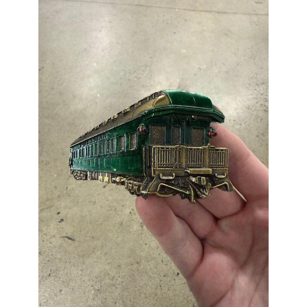 Vintage 1980s Green Train Car 3D Belt Buckle Great American Buckle Co