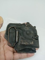 Vtg. Install 1978 Bronze Locomotive Train Belt Buckle. Antiq Finish.#1142. Heavy